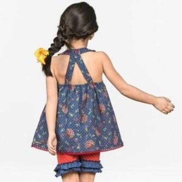 Matilda Jane Getaway Cherry Tunic Size 4 Chambray Denim Soft Gently used conditi - Picture 3 of 7